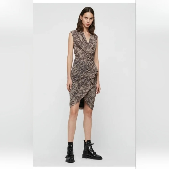 NWT || ALL SAINTS || Cancity Patch dress, camel brown - Picture 1 of 11